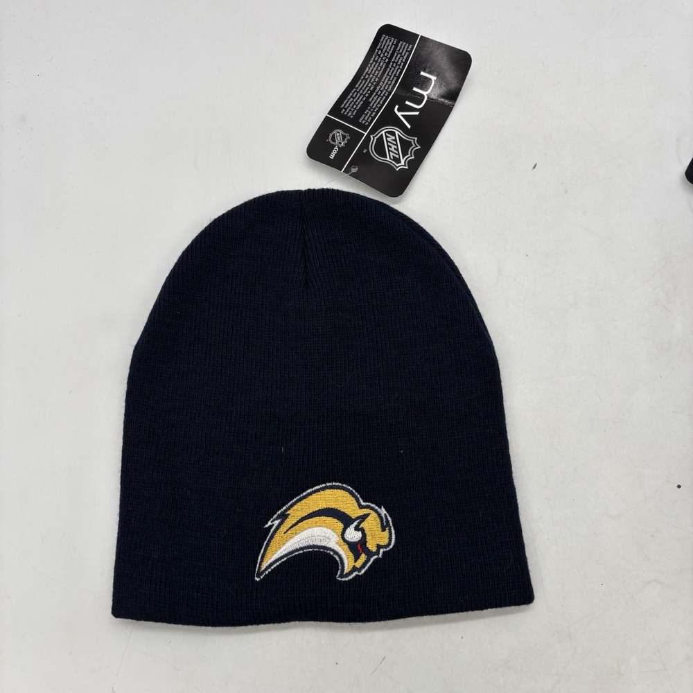 Buffalo Sabres Beanie Hat OSFA Reebok Face Off LOGO Knit Skull Cap Uncuffed NWT